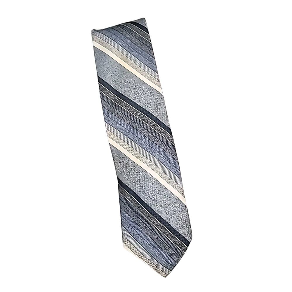 VTG He Man Shops Striped Textured Tie Retro Officecore
